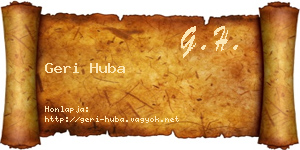 Geri Huba névjegykártya